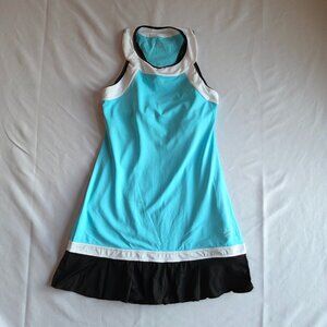 🩵🖤 Sofibella Tennis Dress | Turquoise, White & Black Color Block | Built-In Br